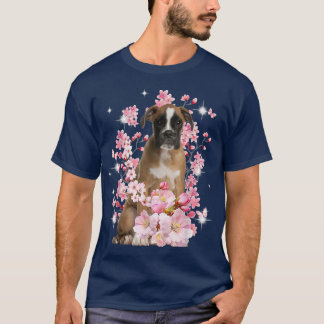 Boer Dog Japanese Cherry Blossom Sakura Flower T-Shirt