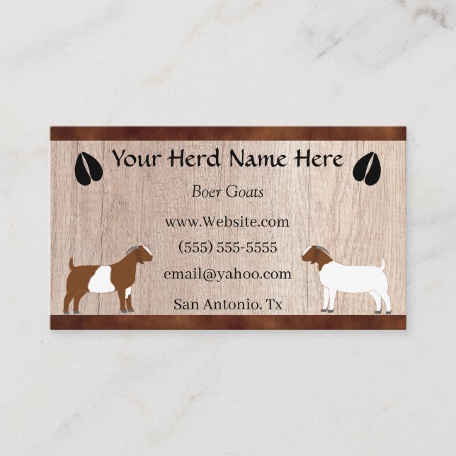 Boer Goat Business Card (Front)
