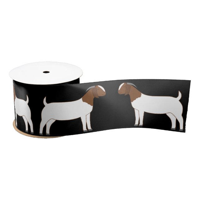 Boer Goat Farm Black Satin Ribbon (Spool)