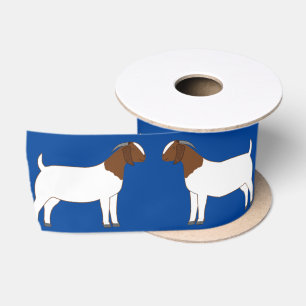 Boer Goat Farm Blue Satin Ribbon