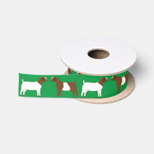 Boer Goat Farm Green Satin Ribbon