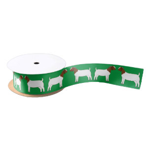 Boer Goat Farm Green Satin Ribbon