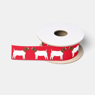 Boer Goat Farm Red Satin Ribbon