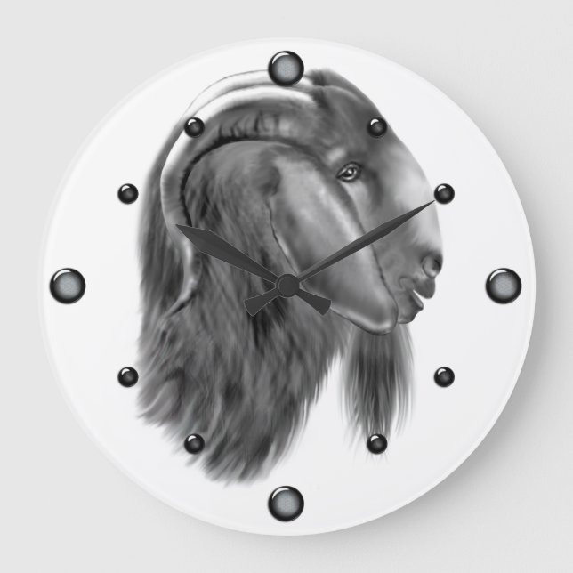 Boer Goat Sketch  Wall Clock (Front)