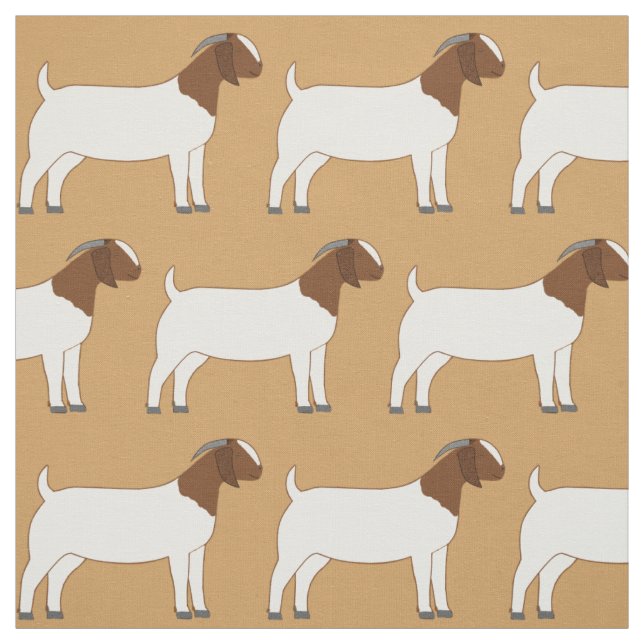 Boer Goats on Tan Fabric (Swatch)