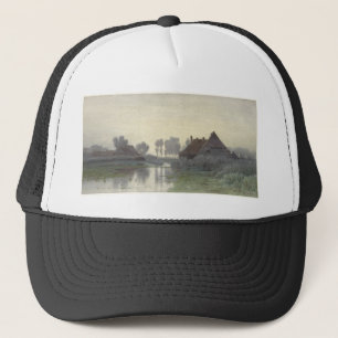 Boer Homes on the water in morning mist Trucker Hat