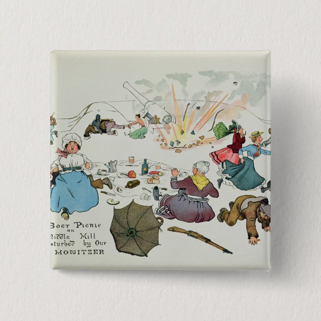 Boer picnic on Middle Hill disturbed 15 Cm Square Badge (Front)