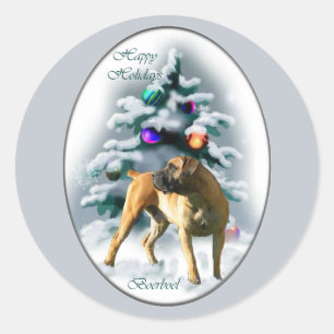 Boerboel Christmas Gifts Classic Round Sticker