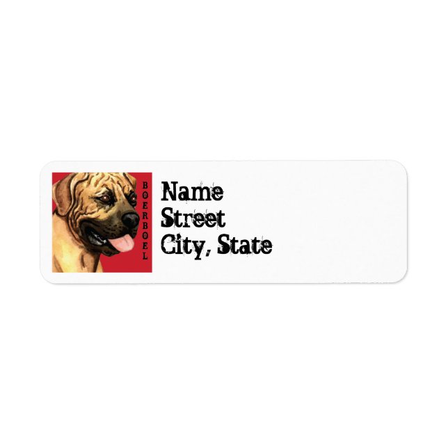 Boerboel Colour Block Return Address Label (Front)