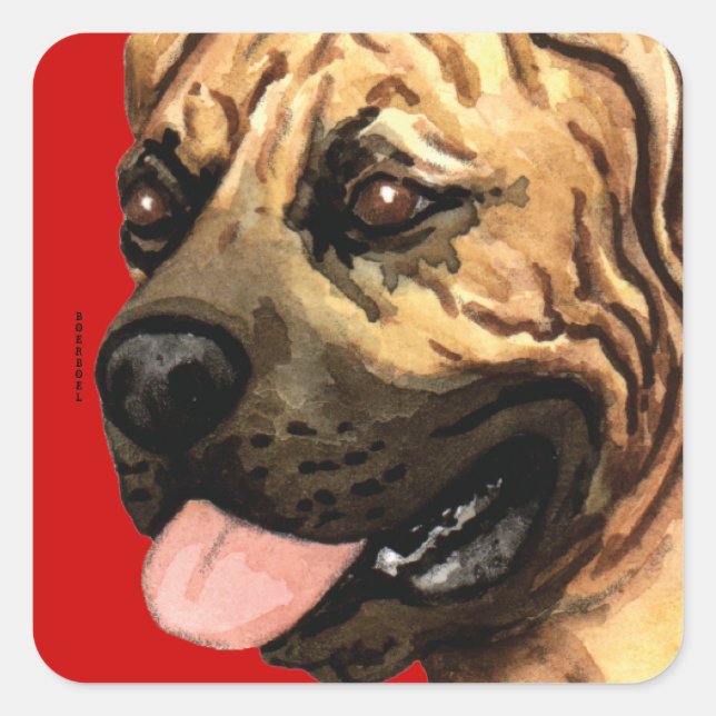 Boerboel Colour Block Square Sticker (Front)