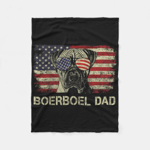 Boerboel Dad Dog Lovers American Flag 4th Of July Fleece Blanket