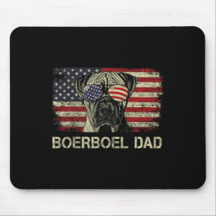 Boerboel Dad Dog Lovers American Flag 4th Of July Mouse Pad