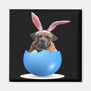 Boerboel Dog Easter Bunny Coloured Egg Hunting Chu Magnet
