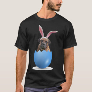 Boerboel Dog Easter Bunny Coloured Egg Hunting Chu T-Shirt