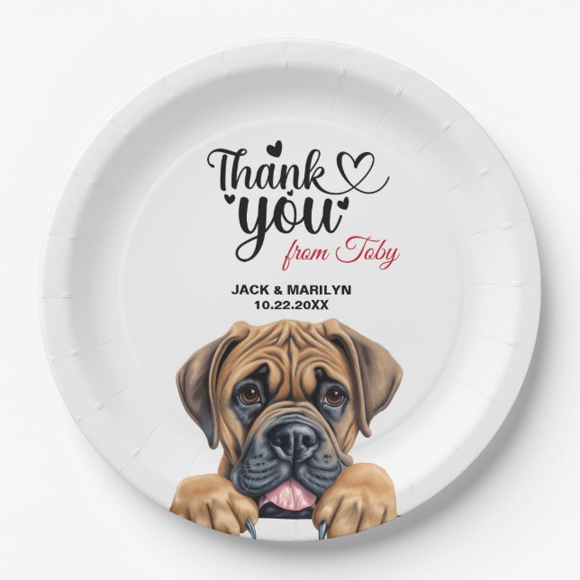 Boerboel Dog Paper Plate (Front)