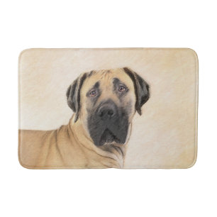 Boerboel Painting - Cute Original Dog Art Bath Mat
