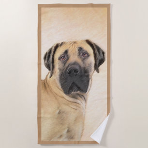 Boerboel Painting - Cute Original Dog Art Beach Towel