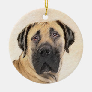 Boerboel Painting - Cute Original Dog Art Ceramic Ornament