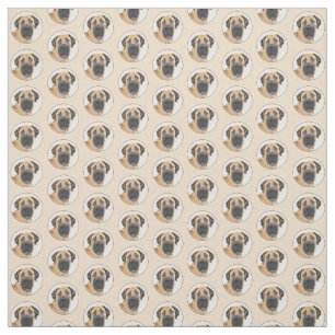 Boerboel Painting - Cute Original Dog Art Fabric