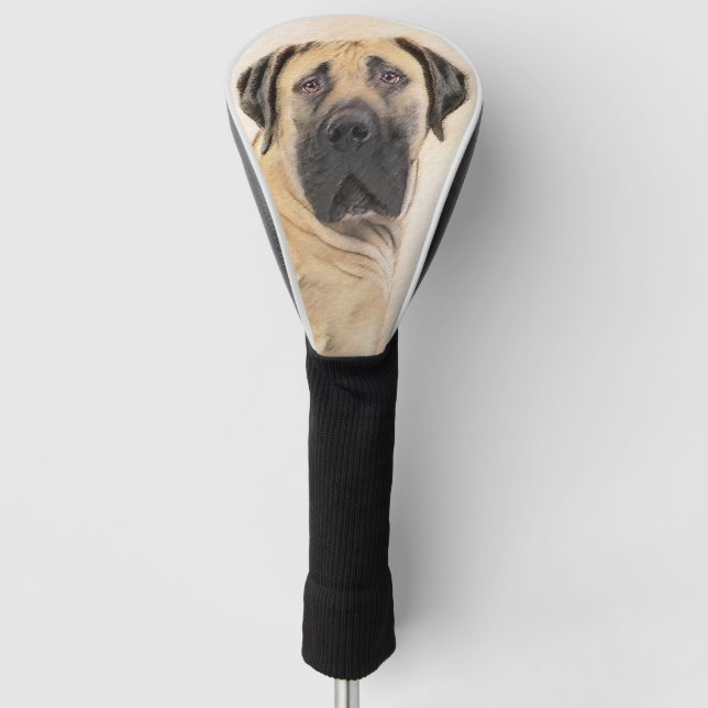 Boerboel Painting - Cute Original Dog Art Golf Head Cover (Front)