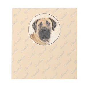 Boerboel Painting - Cute Original Dog Art Notepad