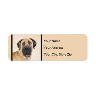 Boerboel Painting - Cute Original Dog Art Return Address Label