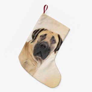 Boerboel Painting - Cute Original Dog Art Small Christmas Stocking