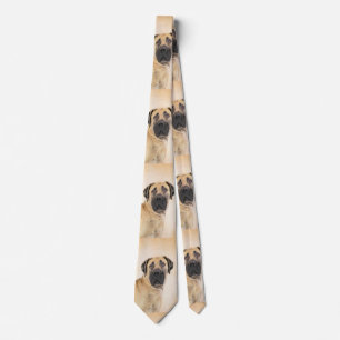 Boerboel Painting - Cute Original Dog Art Tie