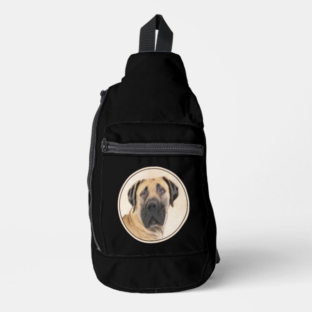 Boerboel Painting Fawn Red Mastiff Pet Dog Art Sling Bag (Front)