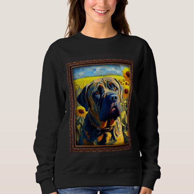 Boerboel Painting Sunflower Flower Mom Women Flora Sweatshirt (Front)