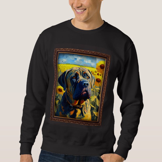Boerboel Painting Sunflower Flower Mom Women Flora Sweatshirt (Front)