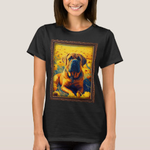 Boerboel Painting Sunflower Flower Mom Women Flora T-Shirt
