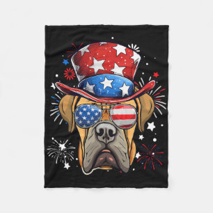 Boerboel Patriotic Usa Flag 4th Of July Dog Lover Fleece Blanket