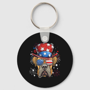 Boerboel Patriotic Usa Flag 4th Of July Dog Lover Key Ring