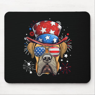 Boerboel Patriotic Usa Flag 4th Of July Dog Lover Mouse Pad