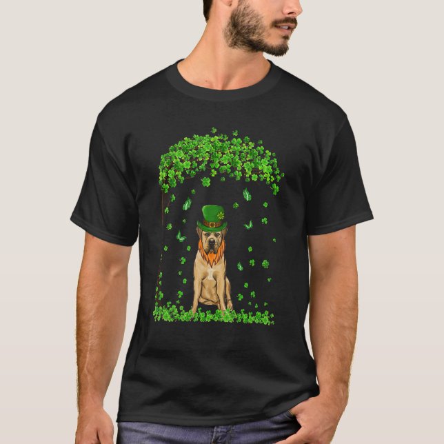 Boerboel St Patricks Day Lover Irish Shamrock Dog  T-Shirt (Front)