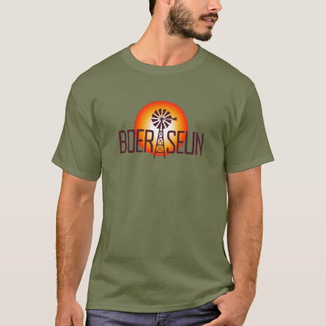 BOERSEUN Windpomp Afrikaans Saffa Expat T-Shirt (Front)