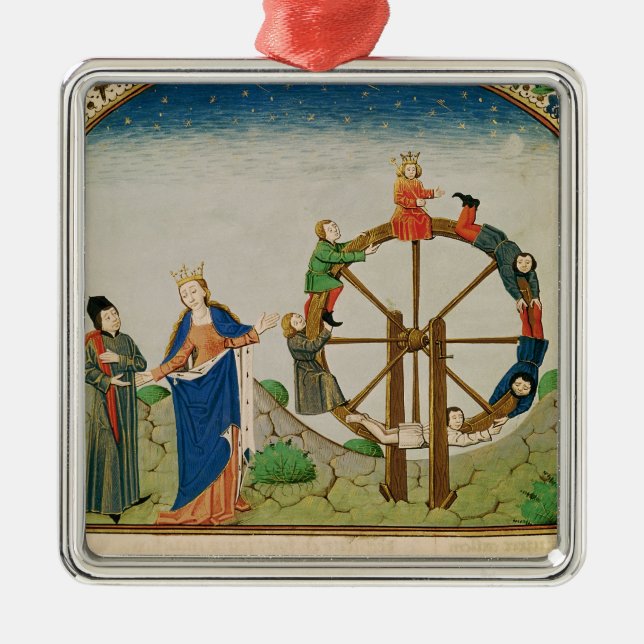 Boethius with the Wheel of Fortune Metal Tree Decoration (Front)