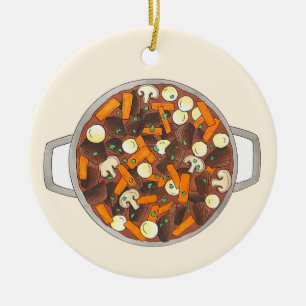 Boeuf Bourguignon Beef Burgundy Stew French Food Ceramic Ornament
