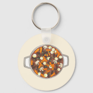Boeuf Bourguignon Beef Burgundy Stew French Food Key Ring