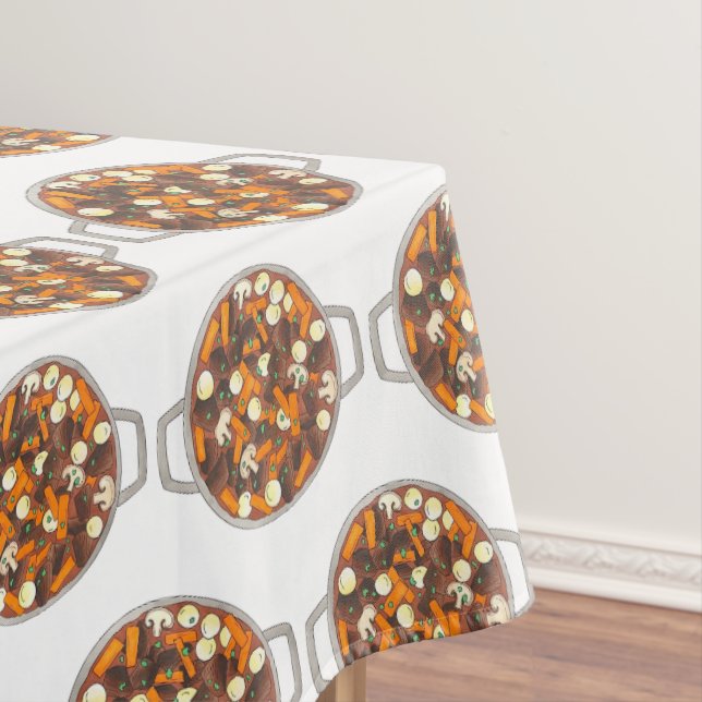 Boeuf Bourguignon Beef Vegetable Stew French Food Tablecloth (In Situ)