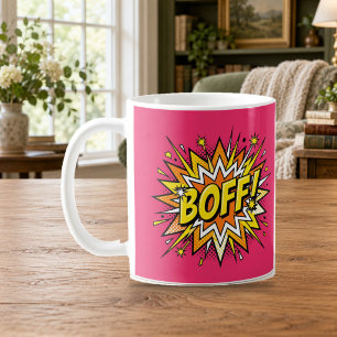 BOFF Comic Book Pop Art Hot Pink Mug