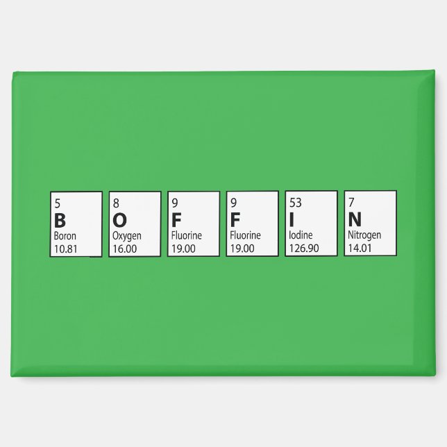Boffin Egghead Periodic Table Graduation Magnet (Front)