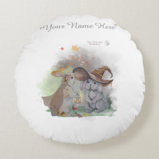 Boganhues "Pipa & Marlow" series print Round Cushion
