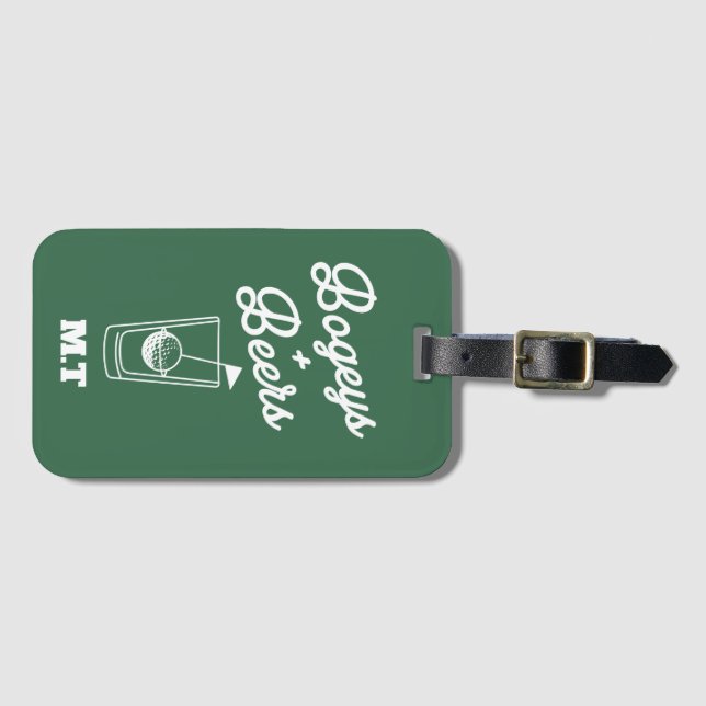 Bogeys and Beers Golf Cup Day Luggage Tag (Front Horizontal)