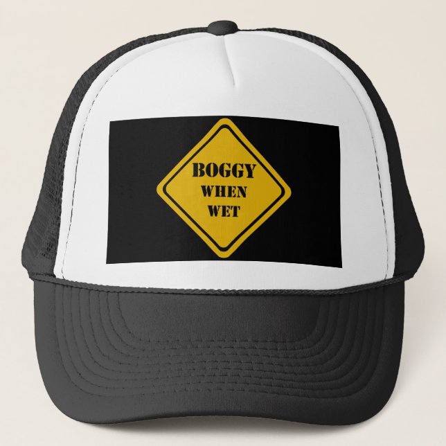 boggy when wet trucker hat (Front)
