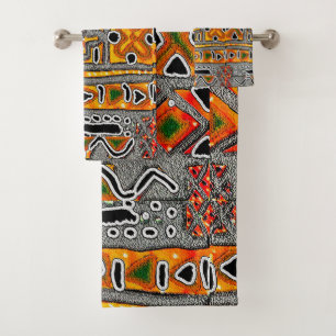 Bogolan Geometric Bath Towel Set