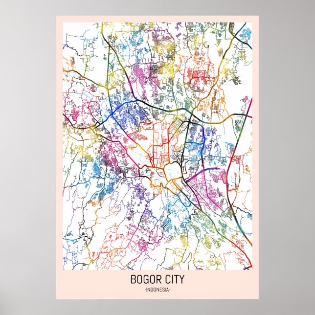 Bogor City Indonesia City Map Poster (Front)