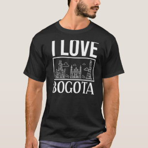 Bogota Colombia City Skyline Map Travel T-Shirt