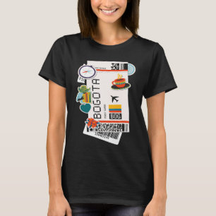 Bogotá Colombia City Skyline Silhouette Outline Sk T-Shirt